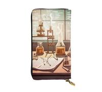 NBSKSDLK Chemistry Lab Leather Wallet RFID Blocking Credit Card Case Large Capacity Money Organizer with Zipper Pocket - Slim Minimalist Cash Wallet for Men Women Phone Clutch Gift