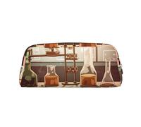 NBSKSDLK Chemistry Lab Makeup Bag for Women Men Pencil Pouch Travel Small Cosmetic Bag Zippered Toiletry Bags Aesthetic Pen Bags Trendy Storage Bags Leather Coin Pouch Purse, Gold, One size