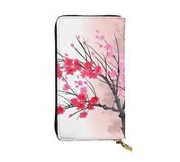 NBSKSDLK Cherry blossoms Tree Leather Wallet RFID Blocking Credit Card Case Large Capacity Money Organizer with Zipper Pocket - Slim Minimalist Cash Wallet for Men Women Phone Clutch Gift