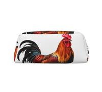 NBSKSDLK Chicken Rooster Makeup Bag for Women Men Pencil Pouch Travel Small Cosmetic Bag Zippered Toiletry Bags Aesthetic Pen Bags Trendy Storage Bags Leather Coin Pouch Purse, Gold, One Size