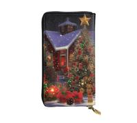 NBSKSDLK Christmas Cheer Leather Wallet RFID Blocking Credit Card Case Large Capacity Money Organizer with Zipper Pocket - Slim Minimalist Cash Wallet for Men Women Phone Clutch Gift