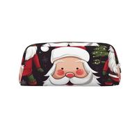 NBSKSDLK Christmas Santa Claus Makeup Bag for Women Men Pencil Pouch Travel Small Cosmetic Bag Zippered Toiletry Bags Aesthetic Pen Bags Leather Coin Pouch Purse, Silver, One Size