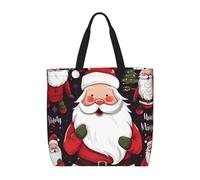 NBSKSDLK Christmas Santa Claus Tote Bag Travel Large Shoulder Bag with Zipper Gifts for Women Casual Tote's Handbags Waterproof Beach Bags Lightweight Work Laptop Bag Reusable Grocery Bag