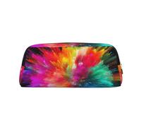 NBSKSDLK color explosion Makeup Bag for Women Men Pencil Pouch Travel Small Cosmetic Bag Zippered Toiletry Bags Aesthetic Pen Bags Trendy Storage Bags Leather Coin Pouch Purse, Silver, One Size