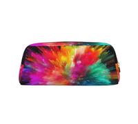 NBSKSDLK color explosion Makeup Bag for Women Men Pencil Pouch Travel Small Cosmetic Bag Zippered Toiletry Bags Aesthetic Pen Bags Trendy Storage Bags Leather Coin Pouch Purse, Gold, One size