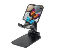 NBSKSDLK Colorful Butterfly Stone Cell Phone Stand for Desk - Fully Adjustable Mobile Phone Holder Cradle Dock Folding Desktop Mobile Phone Kickstand Universal Tablet Stand for iPad Stand Holder