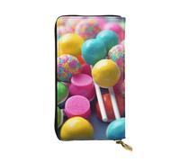 NBSKSDLK Colorful candy Leather Wallet RFID Blocking Credit Card Case Large Capacity Money Organizer with Zipper Pocket - Slim Minimalist Cash Wallet for Men Women Phone Clutch Gift
