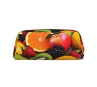 NBSKSDLK Colorful Fruit Makeup Bag for Women Men Pencil Pouch Travel Small Cosmetic Bag Zippered Toiletry Bags Aesthetic Pen Bags Trendy Storage Bags Leather Coin Pouch Purse, Gold, One Size