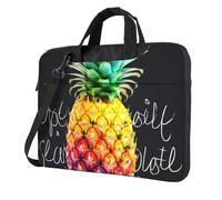 NBSKSDLK Colorful Fruit Pineapple Laptop Bag, Computer Briefcase Gifts for Men Women, 360 Protective Laptop Shoulder Bag, Black, 14 inch