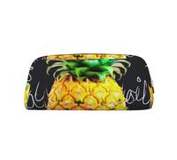 NBSKSDLK Colorful Fruit Pineapple Makeup Bag for Women Men Pencil Pouch Travel Small Cosmetic Bag Zippered Toiletry Bags Aesthetic Pen Bags Trendy Storage Bags Leather Coin Pouch Purse, Gold, One Size