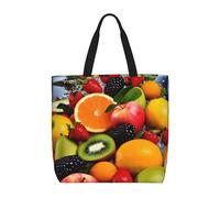 NBSKSDLK Colorful Fruit Tote Bag Travel Large Shoulder Bag with Zipper Gifts for Women Casual Tote's Handbags Waterproof Beach Bags Lightweight Work Laptop Bag Reusable Grocery Bag