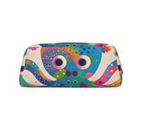 NBSKSDLK Colorful Octopus Makeup Bag for Women Men Pencil Pouch Travel Small Cosmetic Bag Zippered Toiletry Bags Aesthetic Pen Bags Trendy Storage Bags Leather Coin Pouch Purse, Silver, One Size