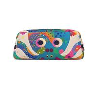 NBSKSDLK Colorful Octopus Makeup Bag for Women Men Pencil Pouch Travel Small Cosmetic Bag Zippered Toiletry Bags Aesthetic Pen Bags Trendy Storage Bags Leather Coin Pouch Purse, Gold, One Size