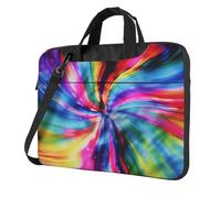 NBSKSDLK Colorful Tie Dye Laptop Bag, Computer Briefcase Gifts for Men Women, 360 Protective Laptop Shoulder Bag, Black, 14 inch