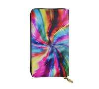 NBSKSDLK Colorful Tie Dye Leather Wallet RFID Blocking Credit Card Case Large Capacity Money Organizer with Zipper Pocket - Slim Minimalist Cash Wallet for Men Women Phone Clutch Gift