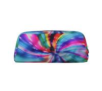 NBSKSDLK Colorful Tie Dye Makeup Bag for Women Men Pencil Pouch Travel Small Cosmetic Bag Zippered Toiletry Bags Aesthetic Pen Bags Trendy Storage Bags Leather Coin Pouch Purse, Silver, One Size