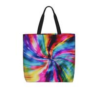 NBSKSDLK Colorful Tie Dye Tote Bag Travel Large Shoulder Bag with Zipper Gifts for Women Casual Tote's Handbags Waterproof Beach Bags Lightweight Work Laptop Bag Reusable Grocery Bag