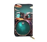 NBSKSDLK Cool Drum Set Leather Wallet RFID Blocking Credit Card Case Large Capacity Money Organizer with Zipper Pocket - Slim Minimalist Cash Wallet for Men Women Phone Clutch Gift