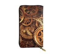 NBSKSDLK Cool Steampunk Gears Leather Wallet RFID Blocking Credit Card Case Large Capacity Money Organizer with Zipper Pocket - Slim Minimalist Cash Wallet for Men Women Phone Clutch Gift