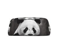 NBSKSDLK Cute Black and White Panda Makeup Bag for Women Men Pencil Pouch Travel Small Cosmetic Bag Zippered Toiletry Bags Aesthetic Pen Bags Trendy Storage Bags Leather Coin Pouch Purse, Gold, One