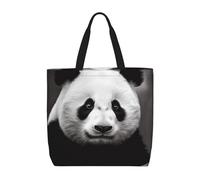 NBSKSDLK Cute Black and White Panda Tote Bag Travel Large Shoulder Bag with Zipper Gifts for Women Casual Tote's Handbags Waterproof Beach Bags Lightweight Work Laptop Bag Reusable Grocery Bag