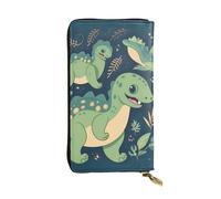 NBSKSDLK Cute Dinosaur Leather Wallet RFID Blocking Credit Card Case Large Capacity Money Organizer with Zipper Pocket - Slim Minimalist Cash Wallet for Men Women Phone Clutch Gift
