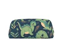 NBSKSDLK Cute Dinosaur Makeup Bag for Women Men Pencil Pouch Travel Small Cosmetic Bag Zippered Toiletry Bags Aesthetic Pen Bags Trendy Storage Bags Leather Coin Pouch Purse, Silver, One Size