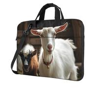 NBSKSDLK Cute Goat Laptop Bag, Computer Briefcase Gifts for Men Women, 360 Protective Laptop Shoulder Bag, Black, 14 inch