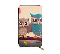 NBSKSDLK Cute Owls Leather Wallet RFID Blocking Credit Card Case Large Capacity Money Organizer with Zipper Pocket - Slim Minimalist Cash Wallet for Men Women Phone Clutch Gift