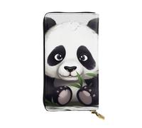 NBSKSDLK Cute Panda Leather Wallet RFID Blocking Credit Card Case Large Capacity Money Organizer with Zipper Pocket - Slim Minimalist Cash Wallet for Men Women Phone Clutch Gift
