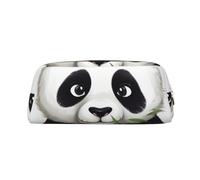 NBSKSDLK Cute Panda Makeup Bag for Women Men Pencil Pouch Travel Small Cosmetic Bag Zippered Toiletry Bags Aesthetic Pen Bags Leather Coin Pouch Purse, Gold, One size