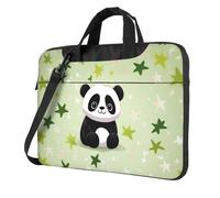 NBSKSDLK cute panda star Laptop Bag, Computer Briefcase Gifts for Men Women, 360 Protective Laptop Shoulder Bag, Black, 13 inch