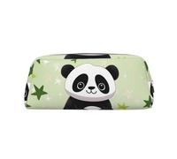 NBSKSDLK cute panda star Makeup Bag for Women Men Pencil Pouch Travel Small Cosmetic Bag Zippered Toiletry Bags Aesthetic Pen Bags Trendy Storage Bags Leather Coin Pouch Purse, Silver, One Size