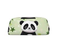 NBSKSDLK cute panda star Makeup Bag for Women Men Pencil Pouch Travel Small Cosmetic Bag Zippered Toiletry Bags Aesthetic Pen Bags Trendy Storage Bags Leather Coin Pouch Purse, Gold, One Size