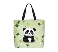 NBSKSDLK cute panda star Tote Bag Travel Large Shoulder Bag with Zipper Gifts for Women Casual Tote's Handbags Waterproof Beach Bags Lightweight Work Laptop Bag Reusable Grocery Bag