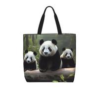 NBSKSDLK Cute Panda Tote Bag Travel Large Shoulder Bag with Zipper Gifts for Women Casual Tote's Handbags Waterproof Beach Bags Lightweight Work Laptop Bag Reusable Grocery Bag