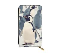 NBSKSDLK Cute Penguin Animal Pattern Leather Wallet RFID Blocking Credit Card Case Large Capacity Money Organizer with Zipper Pocket - Slim Minimalist Cash Wallet for Men Women Phone Clutch Gift