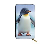 NBSKSDLK Cute Penguin Leather Wallet RFID Blocking Credit Card Case Large Capacity Money Organizer with Zipper Pocket - Slim Minimalist Cash Wallet for Men Women Phone Clutch Gift