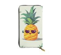 NBSKSDLK Cute pineapple Leather Wallet RFID Blocking Credit Card Case Large Capacity Money Organizer with Zipper Pocket - Slim Minimalist Cash Wallet for Men Women Phone Clutch Gift