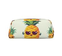 NBSKSDLK Cute pineapple Makeup Bag for Women Men Pencil Pouch Travel Small Cosmetic Bag Zippered Toiletry Bags Aesthetic Pen Bags Trendy Storage Bags Leather Coin Pouch Purse, Gold, One size