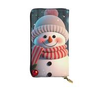 NBSKSDLK Cute Snowman Leather Wallet RFID Blocking Credit Card Case Large Capacity Money Organizer with Zipper Pocket - Slim Minimalist Cash Wallet for Men Women Phone Clutch Gift