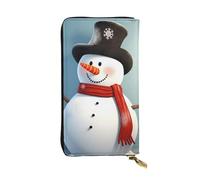 NBSKSDLK Cute snowman Leather Wallet RFID Blocking Credit Card Case Large Capacity Money Organizer with Zipper Pocket - Slim Minimalist Cash Wallet for Men Women Phone Clutch Gift