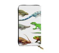 NBSKSDLK Different Types of Lizard Leather Wallet RFID Blocking Credit Card Case Large Capacity Money Organizer with Zipper Pocket - Slim Minimalist Cash Wallet for Men Women Phone Clutch Gift