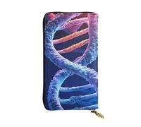 NBSKSDLK DNA Genetic Helix Leather Wallet RFID Blocking Credit Card Case Large Capacity Money Organizer with Zipper Pocket - Slim Minimalist Cash Wallet for Men Women Phone Clutch Gift