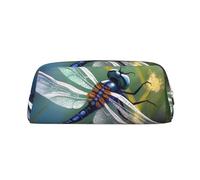NBSKSDLK Dragonfly painting Makeup Bag for Women Men Pencil Pouch Travel Small Cosmetic Bag Zippered Toiletry Bags Aesthetic Pen Bags Trendy Storage Bags Leather Coin Pouch Purse, Gold, One Size