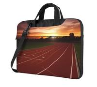 NBSKSDLK Dusk Running Track Laptop Bag, Computer Briefcase Gifts for Men Women, 360 Protective Laptop Shoulder Bag, Black, 14 inch