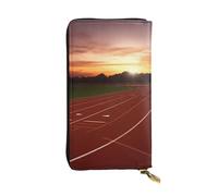NBSKSDLK Dusk Running Track Leather Wallet RFID Blocking Credit Card Case Large Capacity Money Organizer with Zipper Pocket - Slim Minimalist Cash Wallet for Men Women Phone Clutch Gift