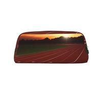 NBSKSDLK Dusk Running Track Makeup Bag for Women Men Pencil Pouch Travel Small Cosmetic Bag Zippered Toiletry Bags Aesthetic Pen Bags Trendy Storage Bags Leather Coin Pouch Purse, Silver, One Size