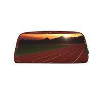 NBSKSDLK Dusk Running Track Makeup Bag for Women Men Pencil Pouch Travel Small Cosmetic Bag Zippered Toiletry Bags Aesthetic Pen Bags Trendy Storage Bags Leather Coin Pouch Purse, Gold, One size