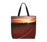 NBSKSDLK Dusk Running Track Tote Bag Travel Large Shoulder Bag with Zipper Gifts for Women Casual Tote's Handbags Waterproof Beach Bags Lightweight Work Laptop Bag Reusable Grocery Bag